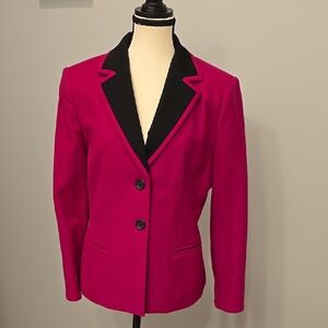 Women's Pink Blazer with Black Trim